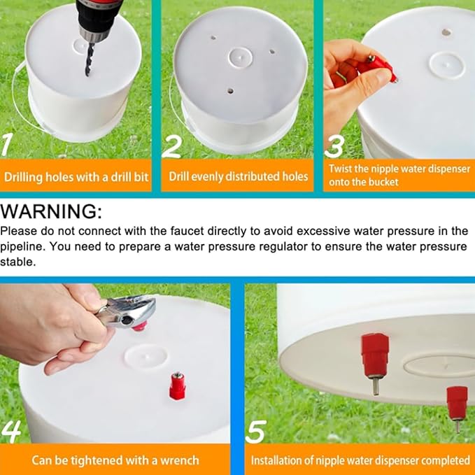 100Pcs Chicken Feeder Nipples, Poultry Nipples Automatic Chicken Water Nipple Drinker Poultry Waterer Water Dispenser Poultry Hen Duck Goose Water Fountain Drinking Feeder