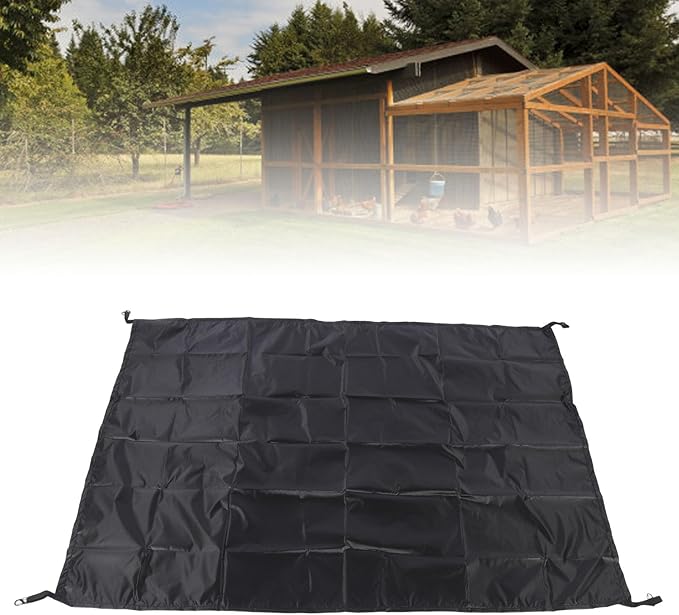 MAVIS LAVEN Chicken Coop Tarp Cover, Pen Tarp Coop Shade Cloth Water Proof Silver Coated Oxford Fabric Dust Proof for Outdoor Poultry Protection
