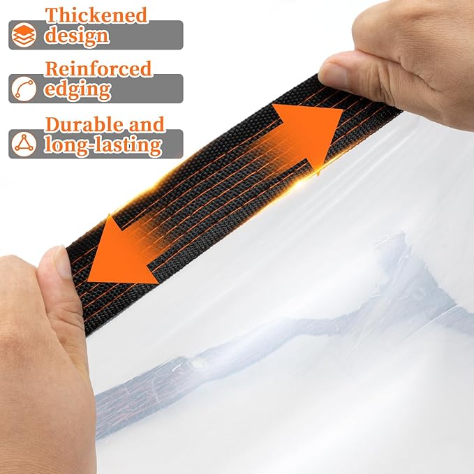 ZYP 6x10 FT Heavy Duty Clear Waterproof Tarps Outdoor Garden Rainproof Covering,Clear Vinyl Tarp with Grommets,Transparent Waterproof Tarpaulin for Covering Henhouse Porch Canopy Plant Camping