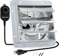 Criditpid 7 Inch Shutter Exhaust Fan, Wall Mounted Vent Fan for Greenhouse, Shed, Garages, Basement, Shop, Chicken Coop, 760 CFM High Speed Exhaust Fan with Speed Controller and 1.8M Power Cord Kit