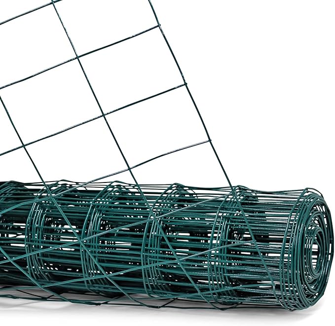 Fencer Wire 16 Gauge Green Vinyl Coated Welded Wire Mesh Size 2 inch X 3 inch
