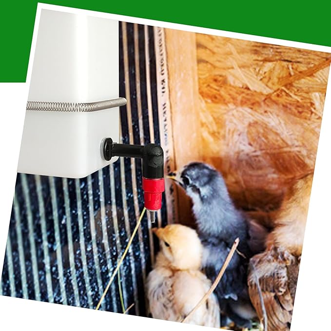Automatic Drinker System Chick Water Cups 1L Hanging Automatic Fill Chick Cup Drinker Waterer Used for Cages (Green, 1)
