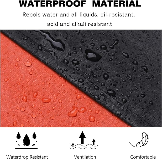 Homsolver Thick Waterproof Rubber Black Vinyl Apron for Men 39" Heavy Duty Long Chemical Resistant