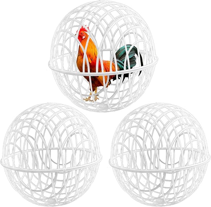 Chicken Balls Cage Set, ABS 3 Pieces Movable, Outside Poultry Habitat, Bird Feeding Supplies, Yard Equipment, Small Animal Pen, Pet Accessories, Garden