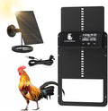 Automatic Chicken Coop Door, Aluminum Chicken Coop Door with Anti-Pinch Feature, Automatic Chicken Door with LCD Display, Solar Chicken Coop with Timer & Light Sensor (Black)