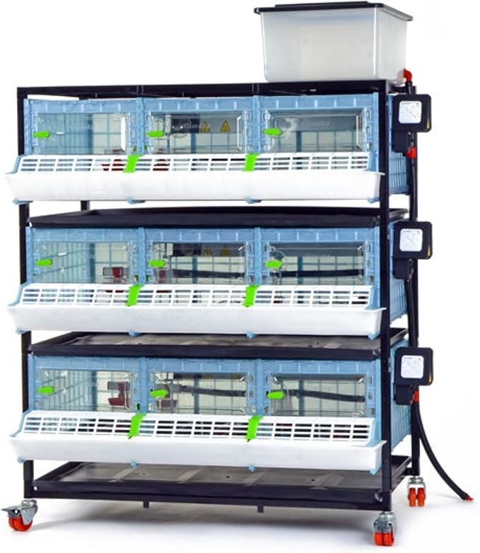Hatching Time 9.5" Chick Brooders – Stackable or 2-Section Options with Automatic Heating, Modular Design, Easy to Clean, Ideal for Quail, Pheasant, and Baby Chicks (3 Layer)