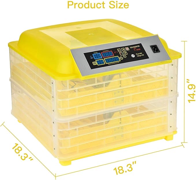 ROVSUN Egg Incubator with Automatic Turner Intelligent Temperature & Humidity Control for for Hatching Eggs Chicken Ducks Goose Birds Hatching Poultry Hatcher W/Three Output Channels (96 Eggs)