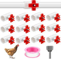 EEEKit 12 Pack Chicken Nipple Waterer Kit, Horizontal Automatic Poultry Side Mount Drinker with 1/2" PVC Tee Fittings or DIY Chicken Duck Quail Watering System
