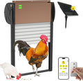Automatic Chicken Coop Door APP Controlled, Solar Powered Chicken Coop Door Opener with Programmable Timer, 10M Remote, Light Sensor, USB Rechargeable, Anti-Pinch, Auto Chicken Doors