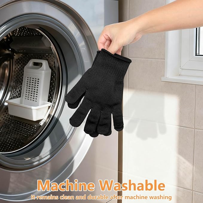 Cut Resistant Gloves Food Grade, Level 5 Protection,Safety Dexterity Cutting Gloves with Stainless Steel Wire for Kitchen Chefs Butchers Meat Cutting Mandoline Oyster Shucking Garden Wood Carving, L