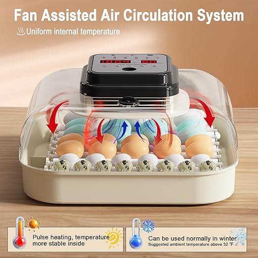 35 Eggs Incubators for Hatching Eggs,Egg Incubator with Automatic Egg Turning and Humidity Control,Chicken Egg Incubator with Egg Candler, Incubator for Chicken, Duck, Goose, Pigeon, Quail