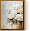 InSimSea Framed Canvas Wall Art Vintage Flower Wall Pictures Room Decor Aesthetic Hydrangea Small Prints Desk Shelf Decor Floral Paintings Farmhouse Artwork for Bedroom Bathroom Office Kitchen 8x10in