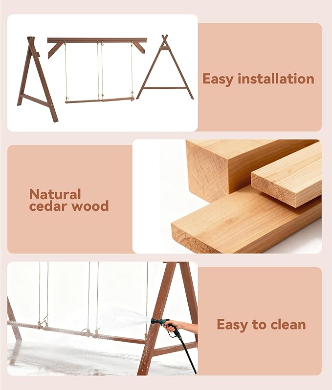 Chicken Roosting Bars, 50inch Long Chicken Perch with 2 Swings, Stable & Ideal for Pet's Healthy and Play, Fit for 6-8 Chickens
