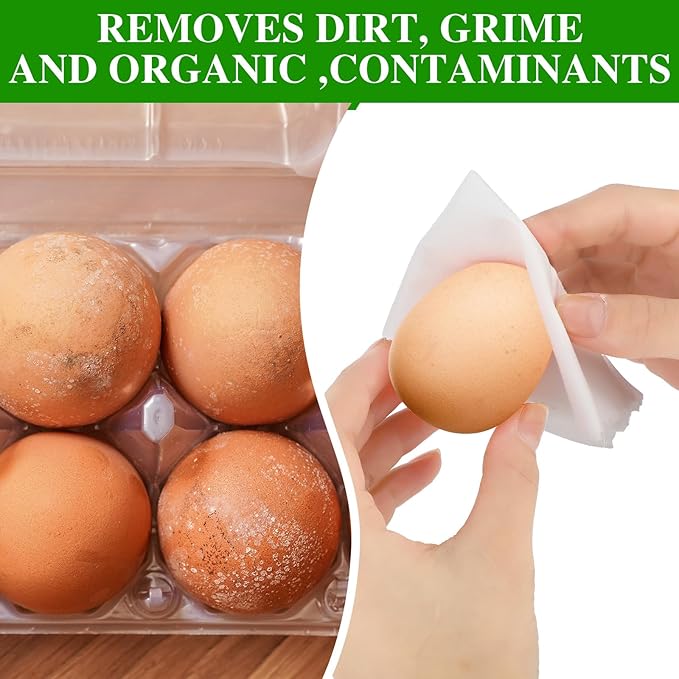 200 Pcs Egg Washer for Fresh Egg, Disinfectant Cleaning Wipes for Chicken Poultry Coop Cleaning Accessories
