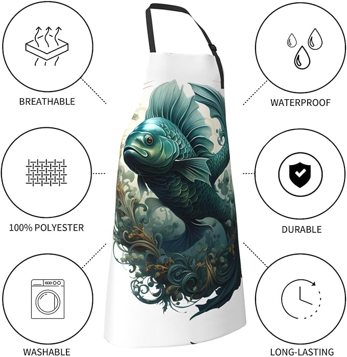 Tyrannosaurus rex Heavy Duty Waterproof Apron with Pockets for AdultsResistant Grilling, Gardening, Painting