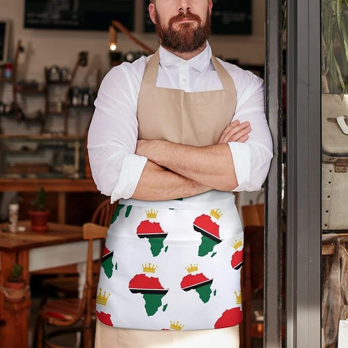 Waterproof Half Waist Apron Kitchen Chef Apron for Cooking Server Waitress