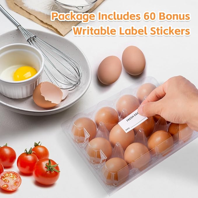 60 Pack 3x4 Clear Plastic Egg Cartons Cheap Bulk 12 Count, Reusable & Sturdy Design Eggs Carton Bulk Perfect for Family, Farm, Markets, Display (Egg Storage Containers)