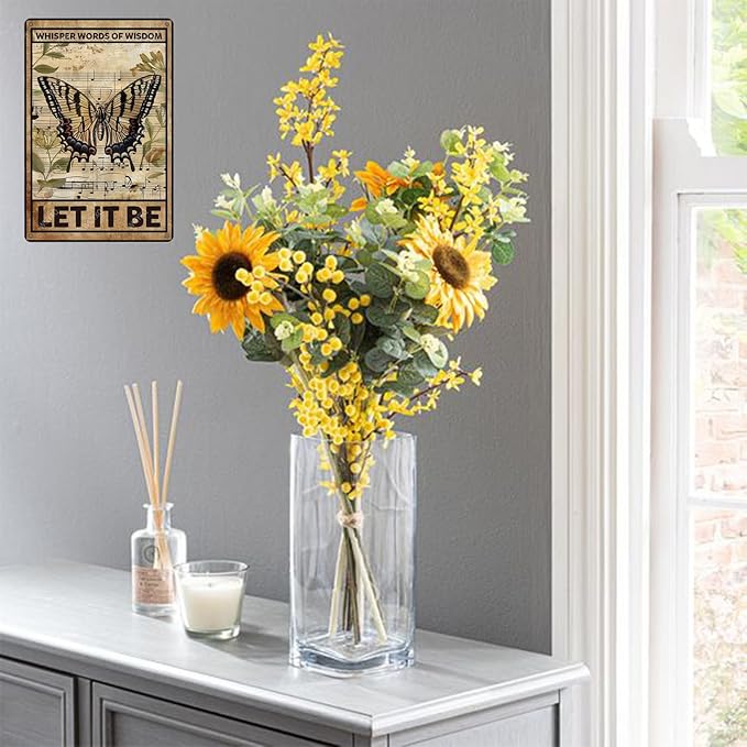 Metal Signs Whisper Words Of Wisdom Let It Be Nice Butterfly Sign Vintage Aluminum Tin Sign for Home Office Kitchen Bar Cafe Garden Wall Decor 12x8 Inch