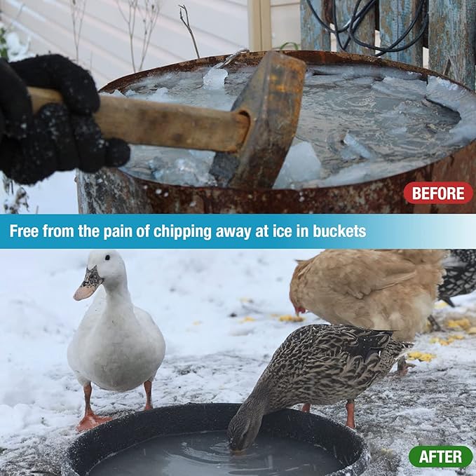 150W Chicken Waterer Heater, Aluminum Utility De-Icer for Farm & Livestock, Non-Conductive and Anti-Rust Heated Chicken Waterer, Bird Bath Heater Livestock Water Heater for Multiple Using