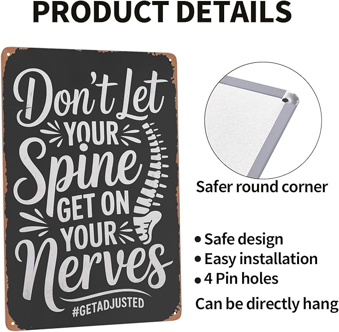 Inspirational quote wall decor featuring Chiropractor Gifts Chiropractic Week Chiropractor Metal Tin Sign Clinic Office Decor Perfect For Hanging In Treatment 8x12 inch metal sign for home office