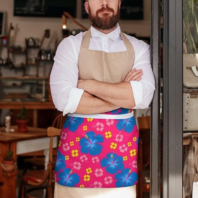 Short 3 Pockets Waist Waiter Waitress Half Apron Waterproof Chef Aprons