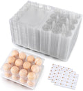Egg Cartons 60 Pieces, Egg Cartons Cheap Bulk, Eggs 12 Count, Clear Plastic Reusable Egg Tray Container Holder for Family Pasture Chicken Farm Refrigerator Storage, Business Market with Sticker Labels