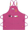 Chef Apron for Men Women Canvas Aprons with 3 Pockets Cross Back Resistant Work Apron for Cooking