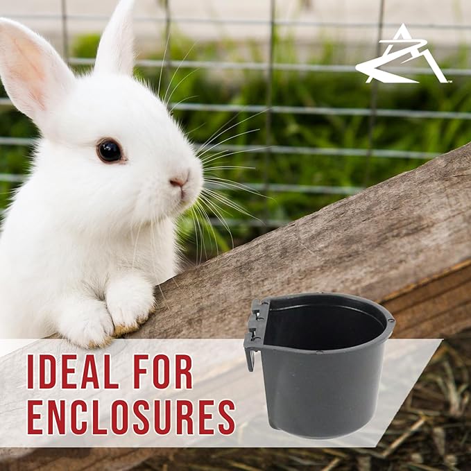 The ROP Shop 50-Pack - 8oz Black Cage Cup for Feed & Water for Poultry Ducks, Birds, Hamsters