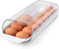 YouCopia FridgeView Rolling Egg Holder, BPA-Free Stackable Eggs Organizer with Removable Tray for Refrigerator Storage
