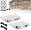 2pcs 4x13ft Chicken Coop Covers Accessories for Winter - Easy to Install Waterproof Chicken Run Tarp with Elastic Cords & Ropes