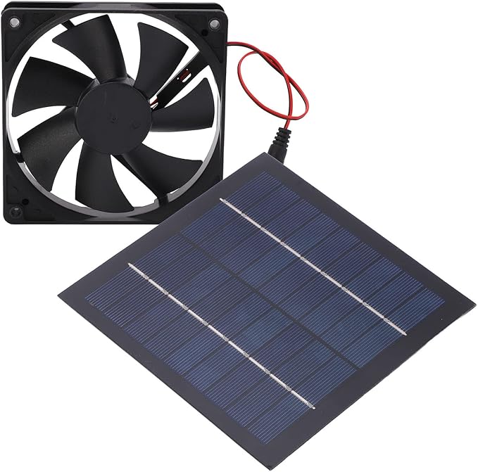 Solar Powered Fan, Water Proof High Conversion Rate Mini Solar Fan, Solar Powered Chicken Coop Fan for Greenhouse, Shed, Garage, Attic, Barn, Workshop