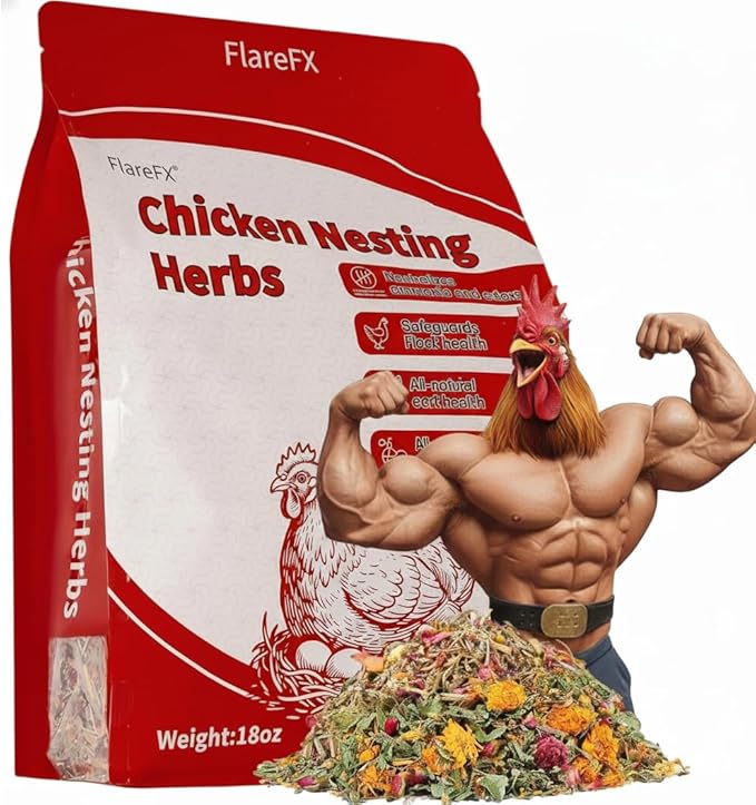 18oz Premium Nesting Herbs | Chickens Coop & Nesting Box Odor Control | 8 Natural Dried Herbs Blend for Hen Comfort, Coop Freshness & Egg Laying Support, Poultry Treats & Coop Accessories
