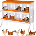 8-Compartment Chicken Nesting Box with Removable Tray - Metal Laying Boxes for Hens - Egg Rollaway Design, Wall Mount Farm Fresh Egg Collector, Hen Roosting Boxes for Chicken Coops