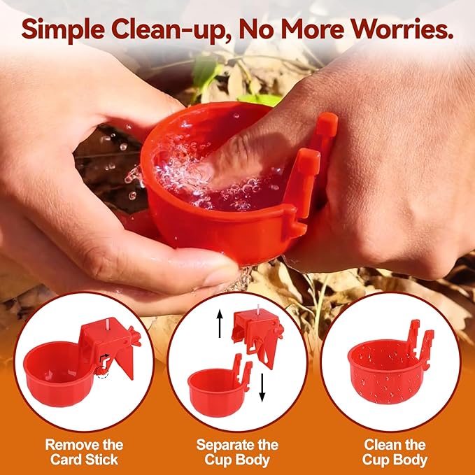 Kalolary Detachable Chicken Waterer Cup, 12 Packs Tee Fittings Automatic Poultry Drinking Cups with Hole Open Drill Bit,Professional Poultry Water Container for Chick,Duck, Goose,Bunny,Turkey,Pigeon