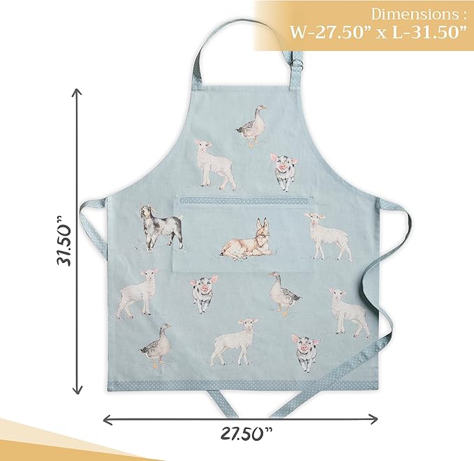 Maison d' Hermine 100% Cotton Apron for women with Pocket Kitchen Chef Apron for Men Cooking Easter Decorations