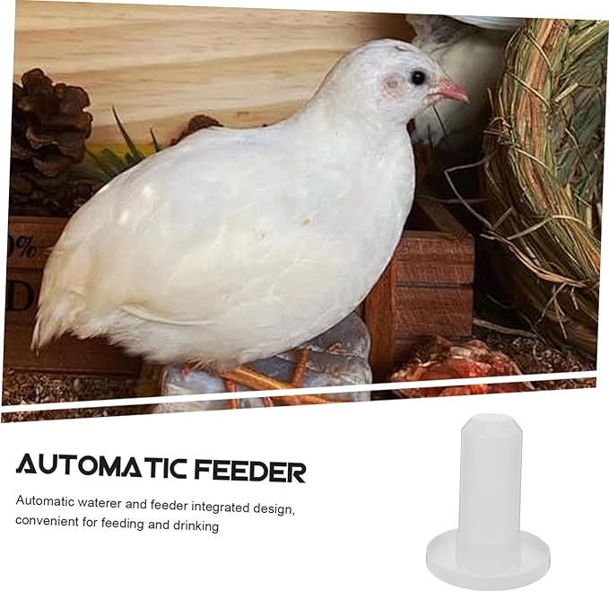 Automatic Poultry Waterer and Feeder Kit 2-in-1 Plastic Chicken Waterer Drinker and Baby Chick Feeder Suitable for Quail Parrots and Farm Use