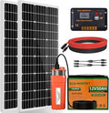 ECO-WORTHY Solar Water Well Pump Kit with 50Ah Lithium Battery, 12V Solar Water Pump + 200W Solar Panel Kit + 50Ah Lithium Battery for Well, Irrigation, Filling Water Tank