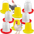 Shellwei 8 Pack 17.6 lb Hanging Chicken Feeders and Waterers Set Large Automatic Plastic Poultry Feed Dispensers for Ducks Geese Turkeys