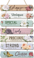 CHDITB God Says You are Wooden Sign, Peony Flower Wooden Hanging Plaque, Christian Religious Quotes Door Hanger, Scripture Art Inspirational Bible Verse Wall Art for Girl Bedroom Living Room Decor