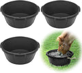 3Pcs Heavy Duty Rubber Feed Pan, 26 Quart/ 6.5 Gallon Rubber Tub Horse Feed Bucket, Durable Livestock Feeder Pan Dog Bowl Chicken Dust Bath Tub for Dogs Pig Goat Chicken Duck Farm Animal Feeding