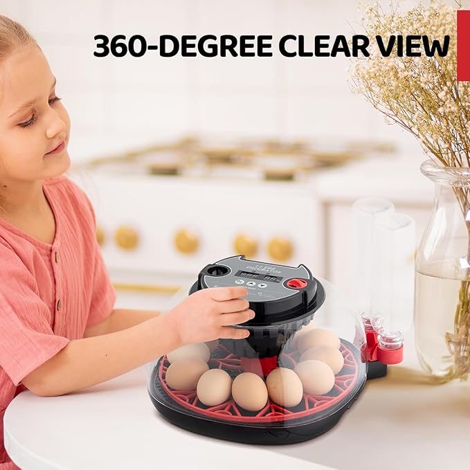 Winado Incubators for Hatching Eggs, 12 Egg Incubator with Auto Water Replenishment & Automatic Egg Turning & Temperature Control, Egg Candler, Duck, and Quail Eggs Hatching