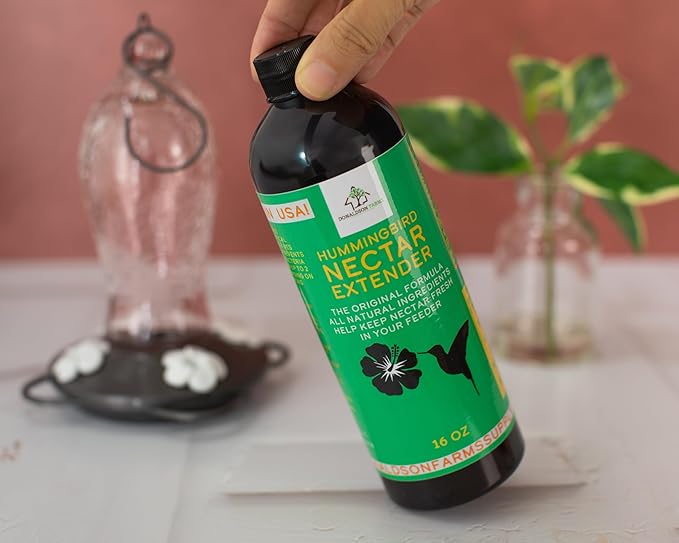Hummingbird Nectar Extender – Extends Nectar Life and Attracts Hummingbirds Naturally All Organic Keeps Fresh Longer - Enjoy Clear Without Frequent Changes – 16 oz Bottle