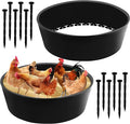 2Pcs Chicken Dust Bath Tub, 25'' D x 5.9'' H, Bottomless Design Chicken Dust Bath Container, Chicken Coop Cleaner Container for Farms, Chicken Coops, Environmental Protection and Easy to Assemble