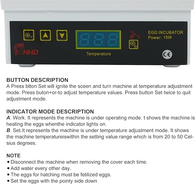 4 Egg Incubator, Incubators for Hatching Eggs, Mini House with Automatic Humidity Control Digital Professional for Hatching Duck Bird Quail Eggs
