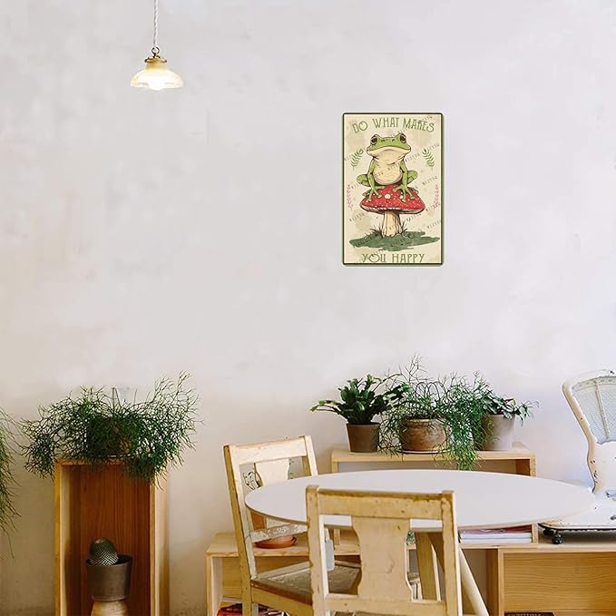 Metal Signs Do What Makes You Happy Retro Metal Tin Sign for Home Office Kitchen Bar Cafe Garden Wall Decor 12x8 Inch