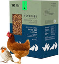 FLYGRUBS 10 lb Dried Black Soldier Fly Larvae - High Calcium Chicken Feeder - 85X More Calcium, Non-GMO Meal Worms for Wild Birds, Ducks, Turkeys, Quails, Turtles - Nutrient-Rich BSFL