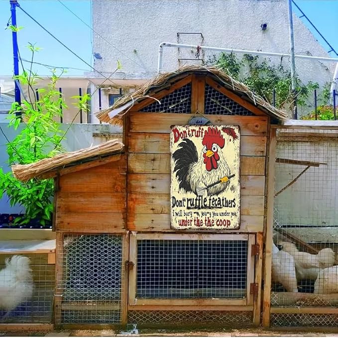 Chicken Coop Accessories Metal Signs -Chicken Coop Funny Tin Signs 8x12 Inch
