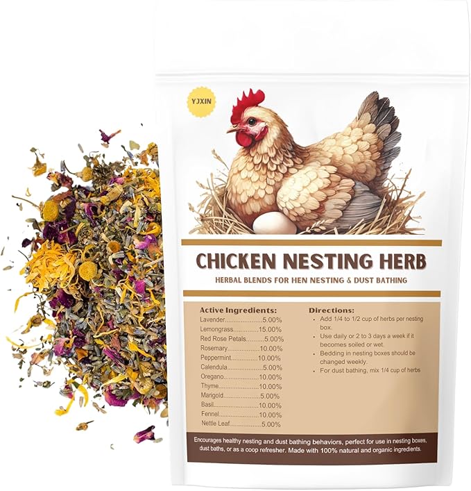 Chicken Nesting Herb Blend 10oz Natural Coop Care & Comfort for Happy Hens