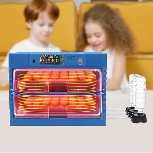 Egg Incubator,128 Eggs Incubator for Hatching Eggs,Automatic Egg Turning and Humidity Monitoring, Temp Auto-Control,for Chicken Duck Goose Quail Eggs