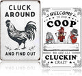 2 pack Sign for Home Farm Chicken Coop & Welcome To Our Coop Funny Chicken Sign Farmhouse Kicthen Garden Decor Chicken Coop Sign Chicken Decor 12" * 8"
